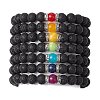 7Pcs Chakra Gemstone Stretch Bracelets Sets BJEW-JB11023-1