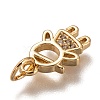 Brass Micro Pave Clear Cubic Zirconia Charms ZIRC-B002-65G-3