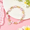 Heart with Eye Alloy Enamel Charm Bracelets BJEW-JB12287-01-1