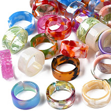 Resin Wide Band Cuff Ring RJEW-T022-013