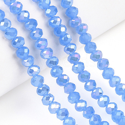 Electroplate Glass Beads Strands EGLA-A034-J8mm-B08-1