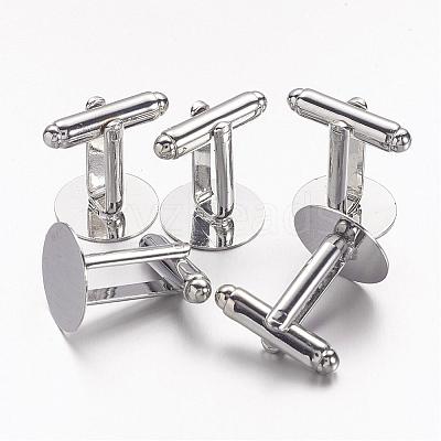 Brass Cuff Button X-KK-G216-P-1