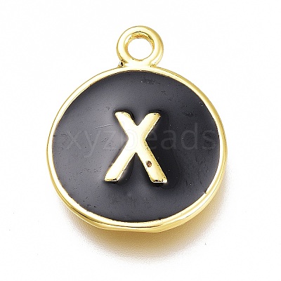 Brass Enamel Pendants KK-H103-02X-G-1