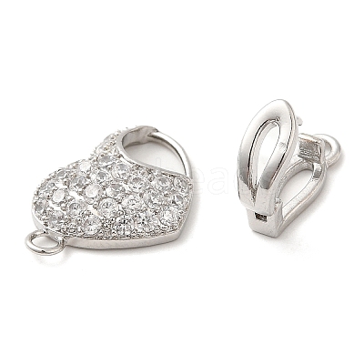 Brass Micro Pave Clear Cubic Zirconia Enhancer Shortener Bails KK-H447-10P-1