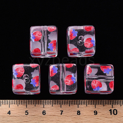 Transparent Printed Acrylic Beads MACR-S374-08A-03-1
