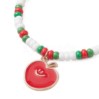 9Pcs Fruit Theme Alloy Enamel Charm Bracelets BJEW-MZ00206-1