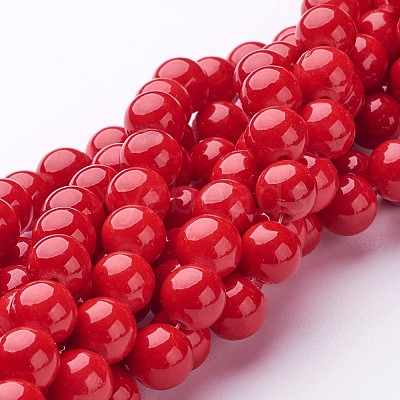 Synthetic Mashan Jade Round Beads Strands G-D263-8mm-XS31-01-1
