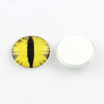 Half Round/Dome Dragon Eye Pattern Glass Flatback Cabochons for DIY Projects GGLA-Q037-8mm-30-1