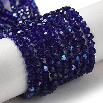 Electroplate Transparent Glass Beads Strands EGLA-A035-T4mm-L06-1