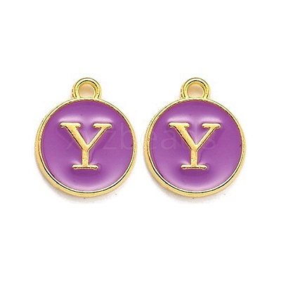 Golden Plated Alloy Enamel Charms ENAM-Q437-12Y-1