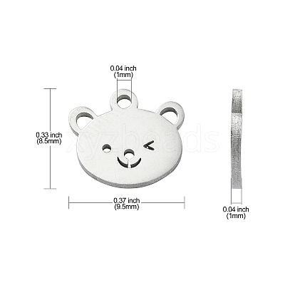 304 Stainless Steel Charms STAS-CJC0008-10P-03-1