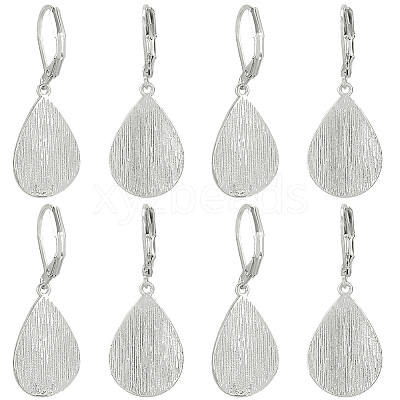 4 Pairs Teardrop Brass Leverback Earrings EJEW-HS0001-21P-1