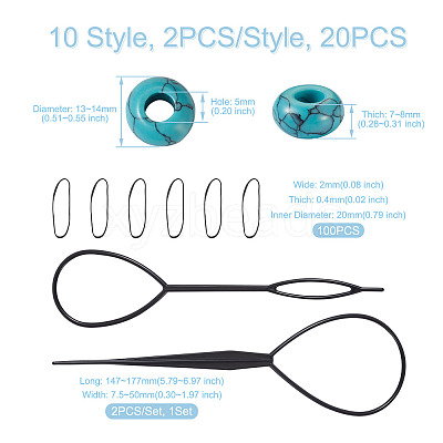 Plastic Hair Braiding Twist Styling Tool Set DIY-FW0001-31-1