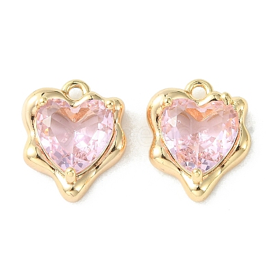 Brass Micro Pave Cubic Zirconia Charms LS-KK-L208-06G-02-1