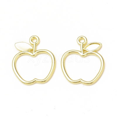 Rack Plating Alloy Apple Open Back Bezel Pendants FIND-G052-48LG-1