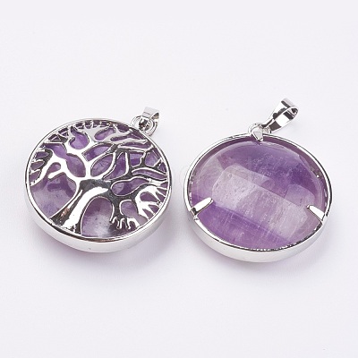 Natural Amethyst Pendants KK-K216-A05-1