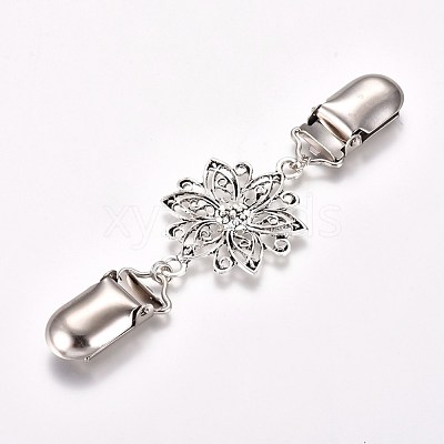 Retro Alloy Cardigan Clips X-JEWB-WH0009-44-1
