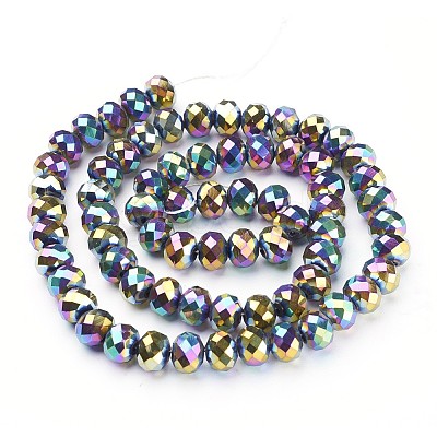 Electroplate Glass Beads Strands LS-GR7X10MMY-M-1
