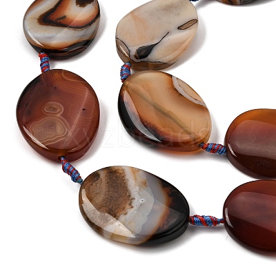 Natural Banded Agate Beads Strands G-P605-L02-10-1