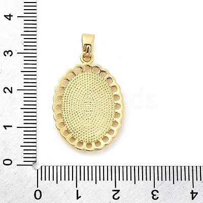 Oval Brass Pendant Cabochon Settings KK-C134-28G-1