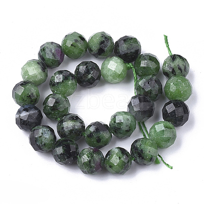 Natural Ruby in Zoisite Beads Strands X-G-S345-6mm-003-1