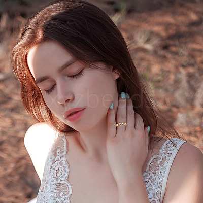 8Pcs 8 Style Brass Rotating Beaded Cuff Rings RJEW-SW0001-01-1
