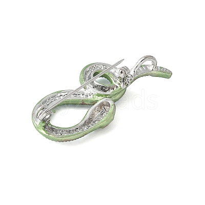 Snake Alloy Rhinestone Brooches for Backpack Clothes JEWB-V003-01P-1