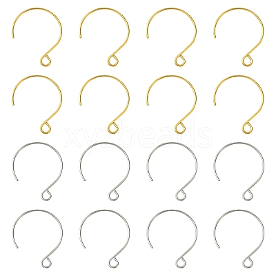 24Pcs 2 Colors Ion Plating(IP) 304 Stainless Steel Earring Hooks STAS-FS0001-65-1