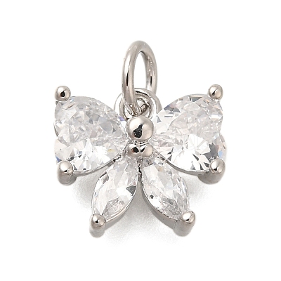 Rack Plating Brass Micro Pave Cubic Zirconia Charms KK-I716-22P-02-1