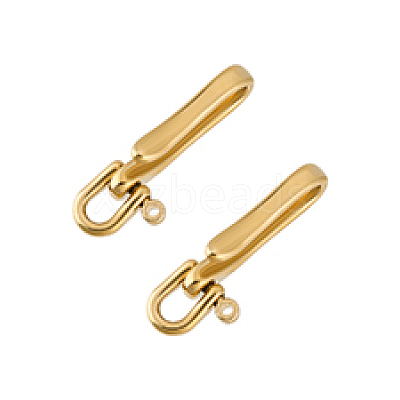 2Pcs Brass Shackle Clasps KK-PH0012-62B-G-1