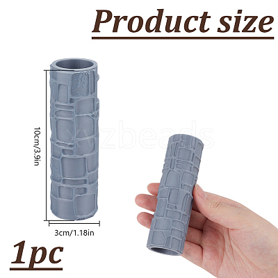 Plastic Handle Clay Texture Roller DIY-WH0699-88C-1