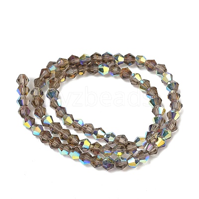 Electroplate Transparent Glass Beads Strands EGLA-K015-18L-1