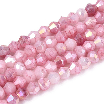 Ombre Effect Dyed Glass Beads Strands GLAA-T025-4mm-09B-1