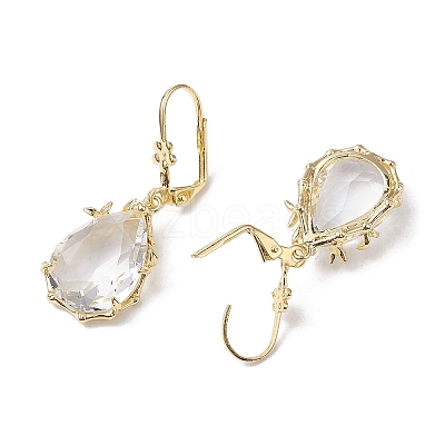 Glass Leverback Earring EJEW-C077-02KCG-01-1