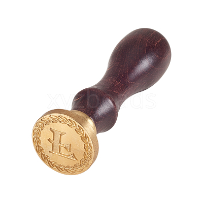 DIY Letter Scrapbook Brass Wax Seal Stamps and Wood Handle AJEW-P068-B06-1