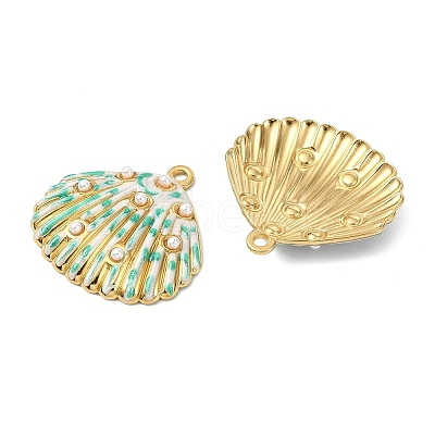 Ocean 304 Stainless Steel Enamel Pendants STAS-T076-08D-02G-1