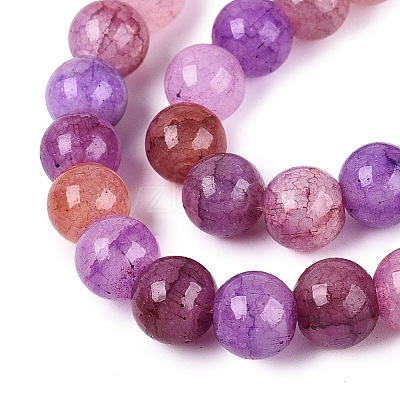 Baking Paint Crackle Glass Beads Strands GLAA-Q106-03A-24-1