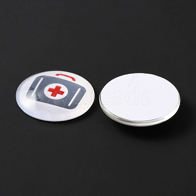 Nurse Sign Glass Cabochons GLAA-WH0015-72B-1