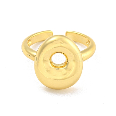 Brass Letter Open Cuff Rings for Women RJEW-G313-01O-G-1