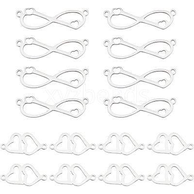 20Pcs 2 Styles 201 Stainless Steel Connector Charms FIND-HY0001-18-1