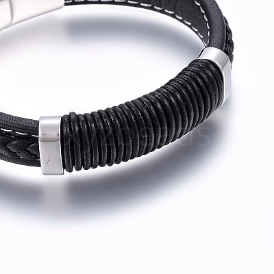 Leather Cord Bracelets BJEW-E345-09P-1