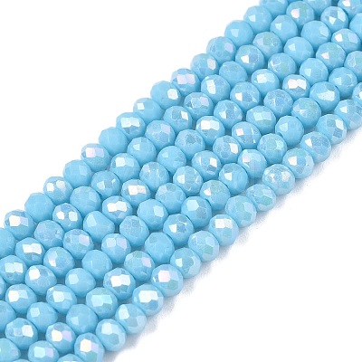 Electroplate Glass Beads Strands EGLA-A044-P2mm-B08-1