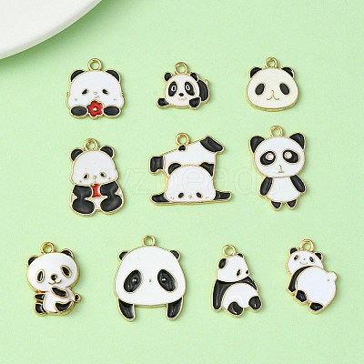 10Pcs 10 Style Alloy Enamel Pendants ENAM-YW0003-69-1