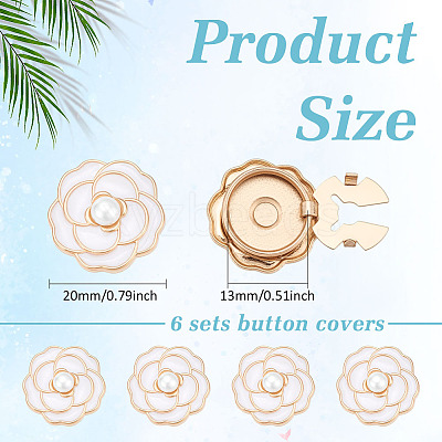 6Pcs Flower Alloy Resin Cufflinks FIND-ME0003-15G-02-1