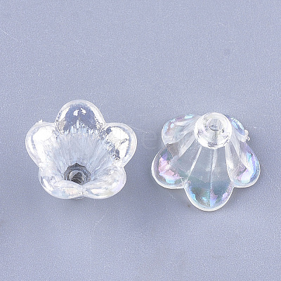 Transparent Acrylic Bead Caps X-TACR-T007-04A-1