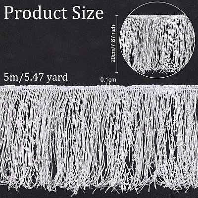 5M Sparkle Polyester Tassel Lace Trim OCOR-OC0001-38A-1