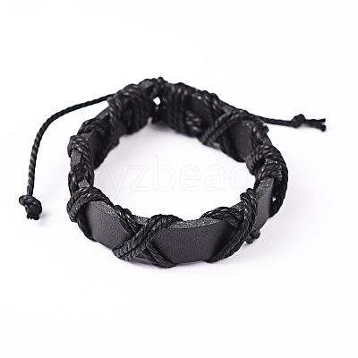 Adjustable Leather Cord Bracelets BJEW-L578-01-1