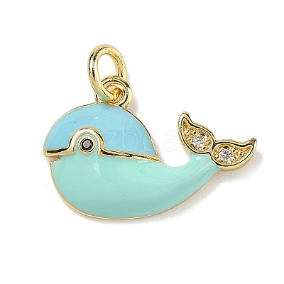Brass Micro Pave Clear Cubic Zirconia Pendants KK-F925-01G-03-1