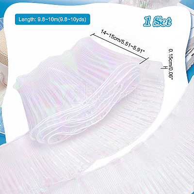 Gradient Color Organza Pleated Lace Ribbon DIY-GA0005-88B-1