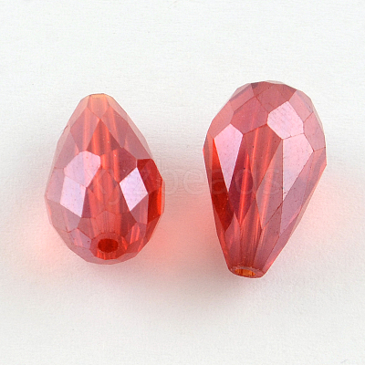 AB-Color Plated Teardrop Glass Beads EGLA-R104-5x7-1